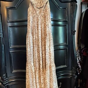 Jessica Simpson Beige Snake Print Maxi Dress